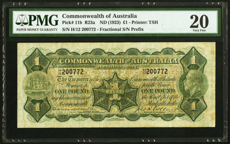 Australia Commonwealth of Australia 1 Pound ND (1923) Pick 11b PMG Very Fine 20....