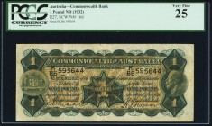 Australia Commonwealth Bank of Australia 1 Pound ND (1932) Pick 16d PCGS Very Fine 25. A pleasing example of this popular issue. Becoming scarce in co...