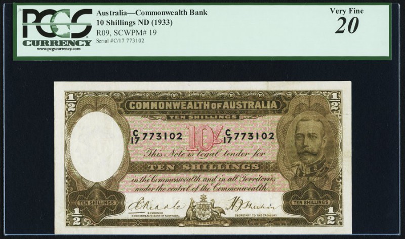 Australia Commonwealth Bank of Australia 10 Shillings ND (1933) Pick 19 PCGS Ver...