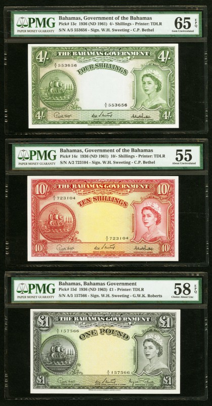 Bahamas Bahamas Government 4; 10 Shillings; 1 Pound 1936 (1961) (2); 1936 (ND 19...