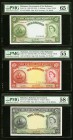 Bahamas Bahamas Government 4; 10 Shillings; 1 Pound 1936 (1961) (2); 1936 (ND 1963) Pick 13c; 14c; 15d PMG Gem Uncirculated 65 EPQ; About Uncirculated...