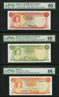 Bahamas Bahamas Government 3; 5 Dollars L. 1965 Pick 19a; 20a; Bahamas Monetary Authority 5 Dollars L. 1968 Pick 29a PMG Gem Uncirculated 66 EPQ (3). ...