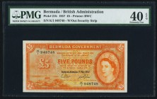 Bermuda Bermuda Government 5 Pounds 1.5.1957 Pick 21b PMG Extremely Fine 40 EPQ. The second variety of this series, and desirable with completely orig...