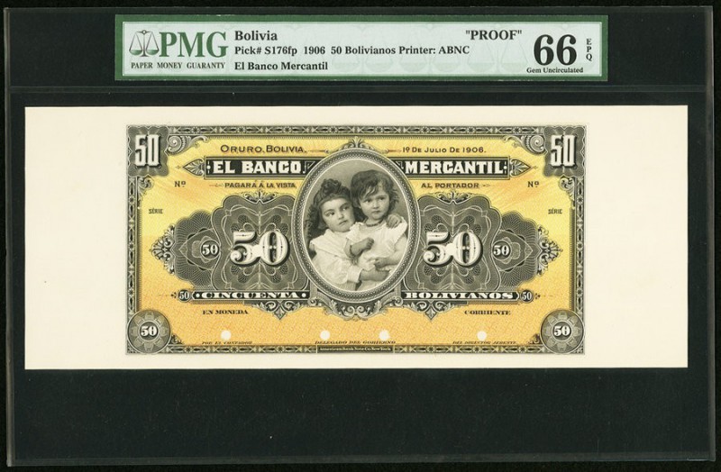 Bolivia Banco Mercantil 50 Bolivianos 10.7.1906 Pick S176fp; bp Front and Back P...