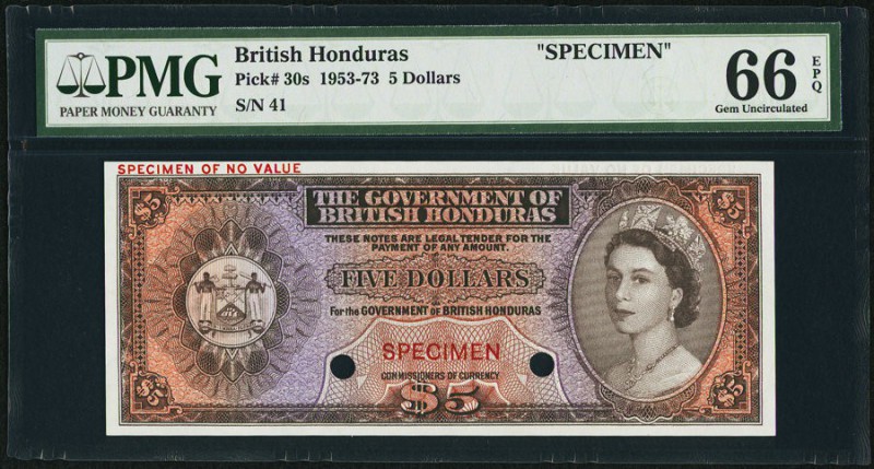 British Honduras Government of British Honduras 5 Dollars ND (1953-73) Pick 30s ...