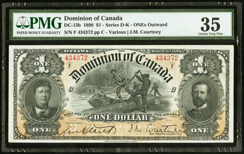 DC-13b $1 1898 PMG Choice Very Fine 35. A high end circulated example of this po...