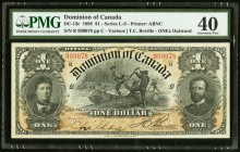 DC-13c $1 1898 PMG Extremely Fine 40. A bright and hugely margined example of this popular issue that, with the Boville signature, was the last of the...