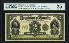 DC-22d $2 2.1.1914 PMG Very Fine 25. A handsome and pleasing example of this larger sized issue. Evenly circulated and original, with only one very sm...