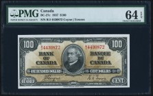 BC-27c $100 2.1.1937 PMG Choice Uncirculated 64 EPQ. Quite a pleasing example of this higher denomination issue, and scarce in the best of grades. Abo...