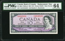 BC-40bA $10 1954 Replacement *A/D Prefix PMG Choice Uncirculated 64. A near-Gem replacement note from the rare *A/D prefix, with only 28,000 printed. ...