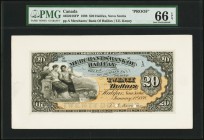 Halifax, NS- Merchants' Bank of Halifax $20 1.1.1898 Ch.# 465-20-18P Face Proof PMG Gem Uncirculated 66 EPQ. A colorful proof example depicting two se...