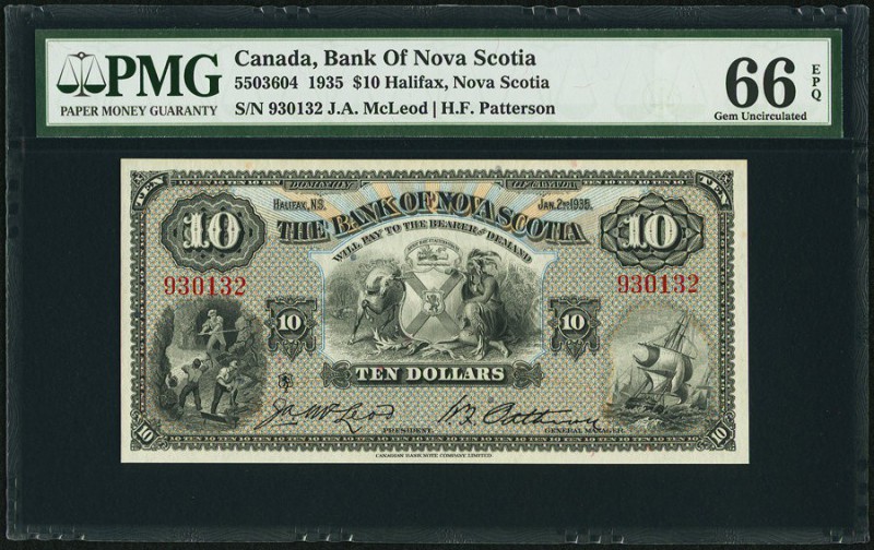 Halifax, NS- Bank of Nova Scotia $10 2.1.1935 Ch.# 550-36-04 PMG Gem Uncirculate...