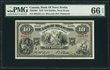 Halifax, NS- Bank of Nova Scotia $10 2.1.1935 Ch.# 550-36-04 PMG Gem Uncirculated 66 EPQ. A beautiful and choice example of this issue that is quite u...