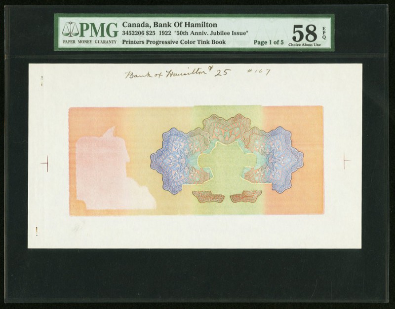 Hamilton, ON- Bank of Hamilton $25 1922 Ch.# 345-22-06 Printer's Progressive Col...