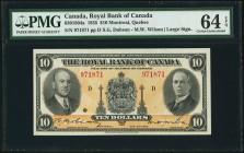 Montreal, PQ- Royal Bank of Canada $10 2.1.1935 Ch.# 630-18-04a PMG Choice Uncirculated 64 EPQ. A handsome, pack-fresh example of this final date for ...