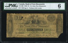 St. John, NB- Bank of New Brunswick $1 1.11.1860 Ch.# 515-14-02 PMG Good 6. A rare issue that is missing from many collections. Especially desirable a...