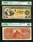 Toronto, ON- Canadian Bank of Commerce $5 2.1.1892 Ch.# 75-14-04P1; P2 Front and Back Uniface Proofs PMG Choice Uncirculated 64 EPQ; Uncirculated 60. ...