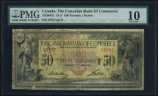 Toronto, ON- Canadian Bank of Commerce $50 2.1.1917 Ch.# 75-16-04-22 PMG Very Good 10. Quite scarce in any grade, this higher denomination is popular ...