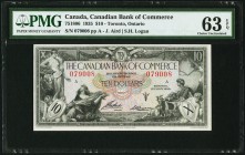 Toronto, ON- Canadian Bank of Commerce $10 2.1.1935 Ch.# 75-18-06 PMG Choice Uncirculated 63 EPQ. An amazingly choice and desirable middle denominatio...