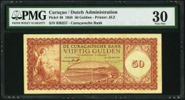 Curacao De Curacaosche Bank 50 Gulden 1958 Pick 48 PMG Very Fine 30. Once again, this banknote is the only example in the PMG Population Report. A ver...