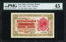East Africa Currency Board 1 Florin 1.5.1920 Pick 8 PMG Choice Extremely Fine 45. A pleasing example of this popular denomination, with beautiful engr...