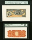 Ecuador Banco Comercial y Agricola 5 Sucres 1907-25 Pick 127fp; Pick 127bp Face and Back Proofs PMG Gem Uncirculated 65 EPQ (2). A two part proof with...