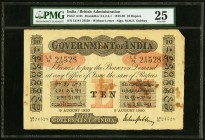 India Government of India 10 Rupees 9.8.1920 Pick A10v Jhunjhunwalla-Razack 2A.2.4.1 PMG Very Fine 25. This example has a higher grade than all but on...