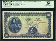Ireland Currency Commission 10 Pounds 6.7.32 Pick 4Ab PCGS Very Fine 20. Lady Hazel Lavery peers out from this 10 pound note issued in 1932 while the ...