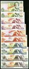 Jersey States of Jersey 1; 5; 10; 20; 50 Pounds ND (1989) Pick 15s; 16s; 17s; 18s; 19s Specimens. Two sets in their original envelopes of issue. Choic...