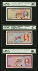 Luxembourg Grand-Duche de Luxembourg 100; 50; 100 Francs 1956-63 Pick 50s; 51s; 52s Specimen PMG Gem Uncirculated 66 EPQ; Superb Gem Unc 67 EPQ (2). T...