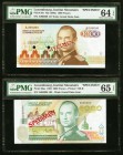 Luxembourg Institut Monetaire 1000 Francs ND (1985) Pick 59s Specimen PMG Choice Uncirculated 64 EPQ, 2 POCs; 5000 Francs 1993 Pick 60as Specimen PMG ...