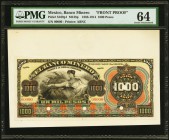 Mexico Banco Minero 1000 Pesos 1902 Pick S169p1 M138p Face Proof PMG Choice Uncirculated 64. Printed by ABNCo. with a striking multicolor palette, thi...