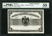 Mexico Banco Nacional Mexicano 5 Pesos 18__ Pick S251p1 M309p Face Proof PMG Choice About Unc 58. This bank was chartered in 1881 and began operation ...