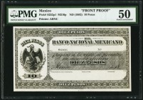 Mexico Banco Nacional Mexicano 10 Pesos 18__ Pick S252p1 M310p Face Proof PMG About Uncirculated 50. This ABNCo. face proof shows all of the black ink...