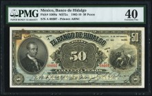 Mexico Banco De Hidalgo 50 Pesos 1.9.1910 Pick S308a PMG Extremely Fine 40. Founded in 1902, the bank's charter was cancelled in November, 1915, due t...