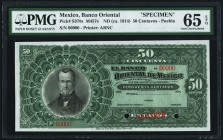 Mexico Banco Oriental de Mexico 50 Pesos ND (ca. 1914) Pick S378s PMG Gem Uncirculated 65 EPQ. The bank opened in 1900 and was in operation until its ...