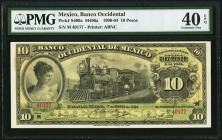 Mexico Banco Occidental de Mexico 10 Pesos 1.3.1904 Pick S409a M496a PMG Extremely Fine 40 EPQ. This bank was organized in 1898 and remained in busine...
