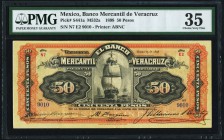 Mexico Banco Mercantil De Veracruz 50 Pesos 15.3.1898 Pick S441a PMG Choice Very Fine 35. The bank opened in 1898. Although the bank's charter was lat...