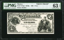 Mexico Banco Mercantil de Yucatan 1 Peso 1.2.1892 Pick 445p1 M539p Face Proof PMG Choice Uncirculated 63 EPQ. This bank was founded in 1889 and merged...