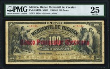 Mexico Banco Peninsular Mexicano 100 Pesos 28.3.1904 Pick S463 PMG Very Fine 25. A scarce and sought after type, and rare with such a bold overprint. ...
