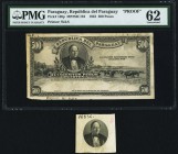 Paraguay Republica del Paraguay 500 Pesos 25.11.1923 Pick 169p Front Proof PMG Uncirculated 62. A beautiful and popular type in issued form, specimen ...