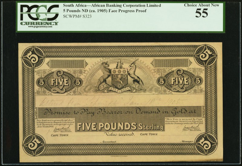 South Africa African Banking Corporation Limited 5 Pounds ND (1905) Pick S323 Fa...
