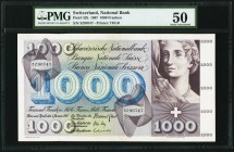 Switzerland Schweizerische Nationalbank 1000 Franken 1967 Pick 52h PMG About Uncirculated 50. Something of a piece of art, and understandably so, for ...