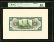 Venezuela Banco Comercial de Maracaibo 20 Bolivares ND (ca. 1933) Pick S182p Front And Back Proofs PMG Choice Uncirculated 64 (2). An attractive Proof...
