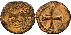 Middle Ages (X-XV century) Bronze Coin

 14mm 0.59g

 Artificial sand patina