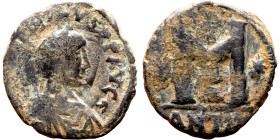 Justin I (518-527) Follis Obverse: :D N IVSTINVS PP AVG, diademed, draped, and cuirassed bust right Reverse: Large M

 29mm 15.96g