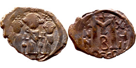 Heraclius, Martina and Heraclius Constantine (610-641) Follis Obverse: From left, Martina, Heraclius, heraclius Constantine Reverse: Large M, ANNO,
...