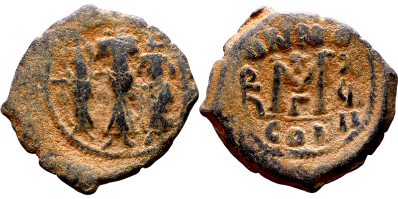 Heraclius, Martina and Heraclius Constantine (610-641) Follis Obverse: From left...