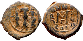 Heraclius, Martina and Heraclius Constantine (610-641) Follis Obverse: From left, Martina, Heraclius, heraclius Constantine Reverse: Large M, ANNO,
...