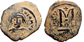 Imitation of VI – VII century Follis. Obv: Bust of Emperor. Reverse: Large M

 28mm 9.70g